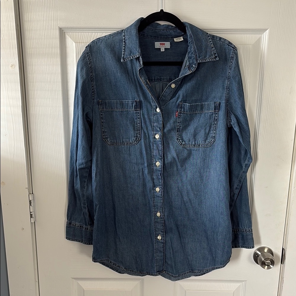 Levi's Blue Denim Button-Up Shirt